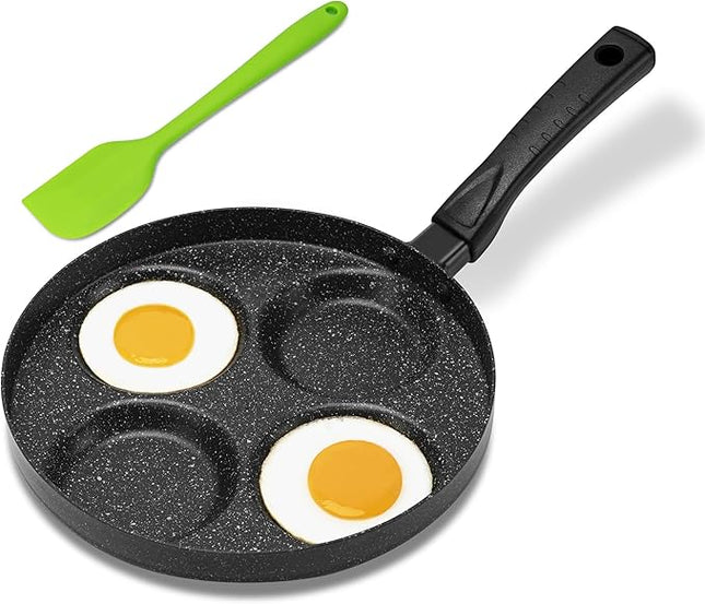 MyLifeUNIT Aluminum 4-Cup Egg Frying Pan, Non Stick Egg Cooker Pan
