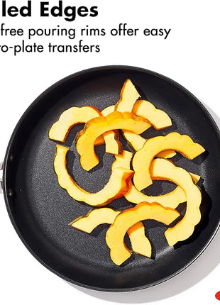 OXO Enhanced 8” Nonstick Frying Pan Skillet, Ceramic PFAS-Free Cookware, Stainless Steel Handle, Eggs & Omelets, Dishwasher & Oven Safe, Storm Blue