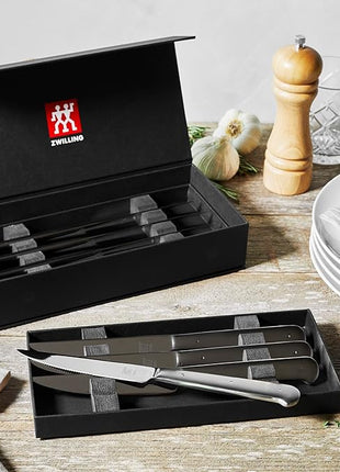 ZWILLING Porterhouse Razor-Sharp Steak Knife Set of 8 with Black Presentation Case, Gift Set