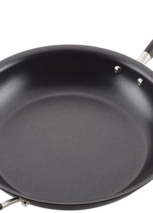 Anolon Advanced Home Hard Anodized Nonstick Frying Pan, 14.5 Inch – Large Skillet with Helper Handle, 14 Inch Nonstick Frying Pan, Durable Cookware - Onyx
