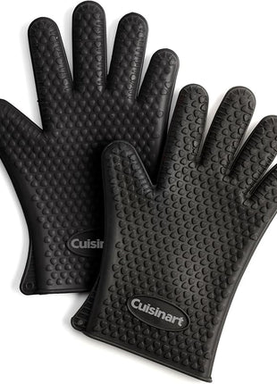 Cuisinart CGM-520 Heat Resistant Silicone Gloves, Black (2-Pack)