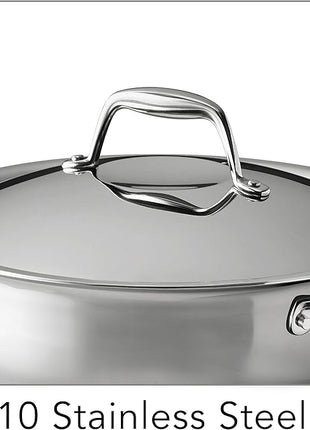 Tramontina Signature Tri-Ply Clad Stainless Steel 4-Quart Universal Pan with Lid, Induction-Ready Cooking Pan, Dishwasher-Safe, NSF-Certified, Made in Brazil