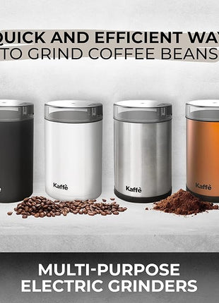 Kaffe Coffee Grinder Electric. Best Coffee Grinders for Home Use. (14 Cup) Easy On/Off w/Cleaning Brush Included. Stainless Steel