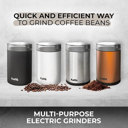 Kaffe Coffee Grinder Electric. Best Coffee Grinders for Home Use. (14 Cup) Easy On/Off w/Cleaning Brush Included. Stainless Steel