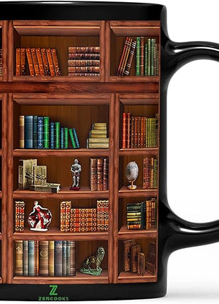2IMT Book Mug Librarian Gifts for Book Lovers Women - Library Coffee Mug Books Club Gifts for Women - Reading Bookish Items Bookworm Librarian Lovers for Readers Writer Black 11oz