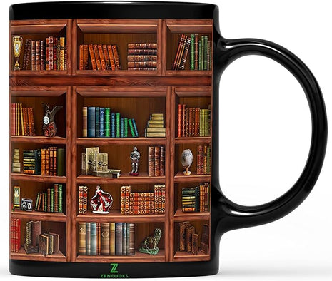 2IMT Book Mug Librarian Gifts for Book Lovers Women - Library Coffee Mug Books Club Gifts for Women - Reading Bookish Items Bookworm Librarian Lovers for Readers Writer Black 11oz