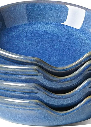 LE TAUCI Ceramic Spoon Rest for kitchen, 4.8 Inches Spoon Holder for Stove Top, Coffee Spoon Rest, Spoon Cradle, Kitchen Basics, Kitchen Accessories For Utensils, Set of 4, Ceylon blue