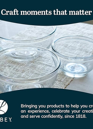 Libbey Baker's Basics 3 Piece Glass Mixing Bowl Set, Multi Size