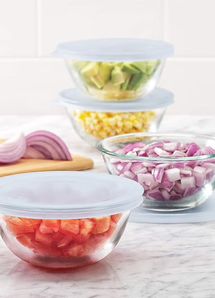 OXO 11205500 Good Grips 8-Piece Glass Prep Bowl Set, One Size, Clear