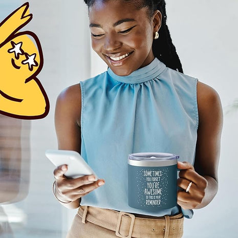 Gifts for Coworkers Friends - Sometimes You Forget Your Awesome Gifts for Coworkers Birthday Navy 14 Ounce Coffee Mugs for Women Coffee Tumbler Funny Birthday Mothers Day from Friends