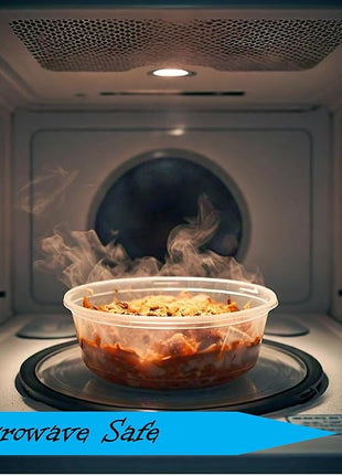 Mr Miracle 8OZ Deli Containers with Lids - 24 Pack of 8 oz Clear Airtight Reusable Plastic Food and Multi-Purpose Deli Containers - Microwave, Freezer, and Dishwasher Safe