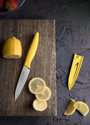 Paring knife, 4PCS Paring knives (4 Knives and 4 Knife cover), 4 Inch Peeling Knife, Fruit and Vegetable Knife, Ultra Sharp Kitchen Knives, German Steel, PP Plastic Handle