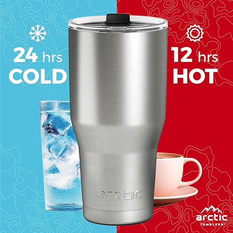 Arctic Tumblers | 30 oz Tuscan Sun Insulated Tumbler with Straw & Cleaner - Retains Temperature up to 24hrs - Non-Spill Splash Proof Lid, Double Wall Vacuum Technology, BPA Free & Built to Last