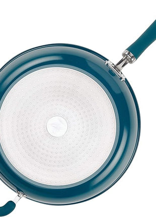 Rachael Ray 12212 Create Delicious Nonstick Frying/Fry Pan/Skillet with Helper Handle, 14.5 Inch - Teal Shimmer