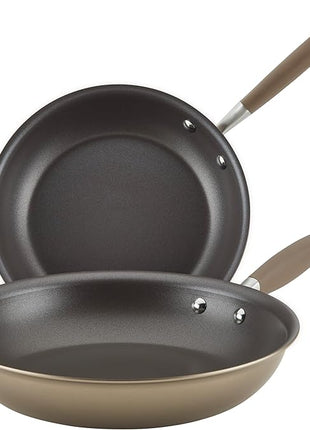 Anolon Advanced Home Hard-Anodized Nonstick Skillets (2 Piece Set- 10.25-Inch & 12.75-Inch, Bronze)