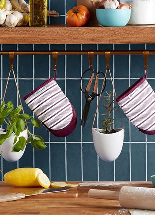 KitchenAid Albany Mini Oven Mitt 2-Pack Set, Beet, 5.5"x8"