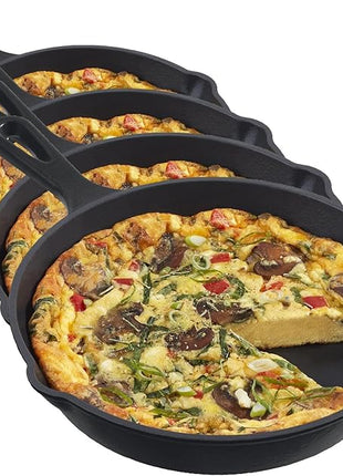 DASH Zakarian 9.5" Nonstick Cast Iron Skillet with Pour Spouts for Searing, Baking, Grilling, Roasting and More - Black (Pack of 4)