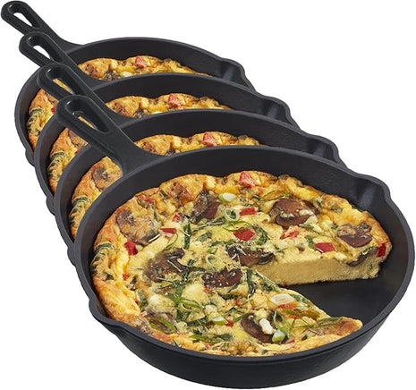 DASH Zakarian 9.5" Nonstick Cast Iron Skillet with Pour Spouts for Searing, Baking, Grilling, Roasting and More - Black (Pack of 4)