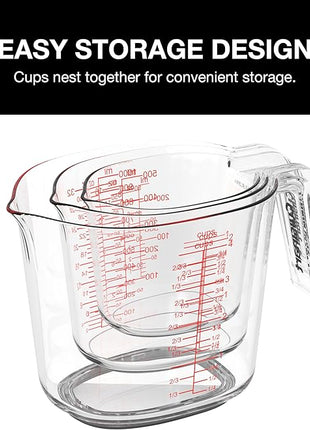 Cuisinart Nesting Liquid Measuring Cups, Clear, 3-Piece, CTG-00-3MC