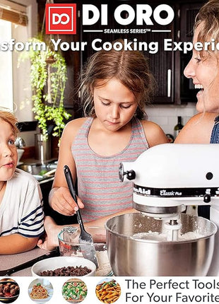 DI ORO Silicone Spatula Set - Rubber Kitchen Spatulas for Baking, Cooking, & Mixing - 600°F Heat-Resistant & BPA Free Silicone Scraper Spatulas for Nonstick Cookware - Dishwasher Safe (4pc, Red)