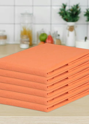 Urban Villa Halloween Flour Sack Kitchen Towels 27”x27” 12 Pack Orange Color Dish Towels 100% Cotton Flour Sack Kitchen Towels for Embroidery DIY Projects Cloth Diapers Cheese Strainers Dish Cloths