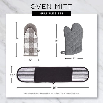 DII Double Strip Chef Kitchen Cooking & Baking Collection, Double Oven Mitt, 35x7.5, Aqua