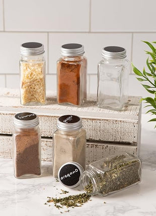 DII Farmhouse Vintage Decorative Metal Pantry Spice Rack Organizer, 4x2 4oz, Spice Jars 12 Piece