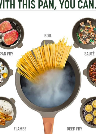 Goodful All-in-One Pan, Multilayer Nonstick, High-Performance Cast Construction, Multipurpose Design Replaces Multiple Pots and Pans, Dishwasher Safe Cookware, 11-Inch, 4.4-Quart Capacity, Terracotta