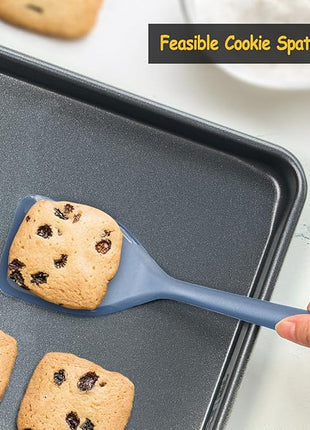 Silicone Spatula Set, 600°F Heat Resistant Silicone Spatula Turner Flipper for Cooking, Non Stick and Non Scratch Kitchen Utensils for Eggs & Pancakes, 4 Pack,Starry Blue