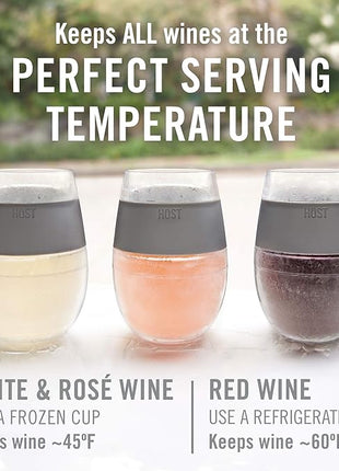 HOST Wine Freeze Cooling Cup, Plastic Double Wall Insulated Freezable Drink Chilling Tumbler with Freezing Gel | Wine Glasses for Red and White Wine, Set of 1, 8.5 oz, Coral