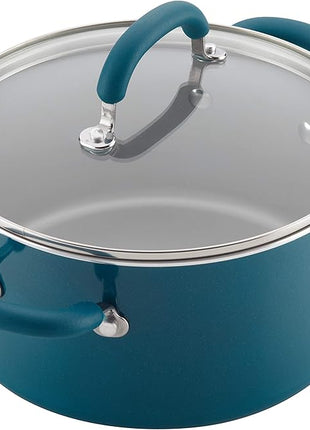 Rachael Ray Create Delicious Nonstick Cookware Pots and Pans Set, 13 Piece, Teal Shimmer