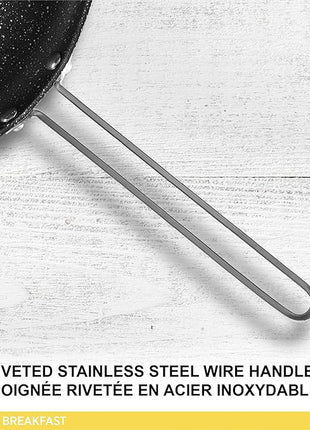 Starfrit The Rock 16cm (6.5") Non-Stick Egg Fry Pan - Durable Forged Aluminum - Oven Safe - PFOA Free - Easy to Clean - Black