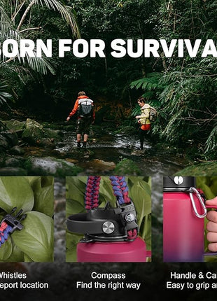 Water Bottle 40oz, Insulated Tumblers with Handle & Straw Lid, Insulated Water Bottle Fits in Cup Holder, Double Wall BPA-Free, Stainless Steel Travel Cup Leak-proof to Keep Cold 24H&Hot12H