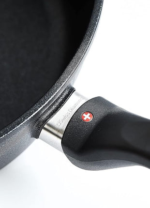 Swiss Diamond 12.5 Inch Frying Pan Nonstick Diamond Frying Pan, Aluminum Coated Skillet, Dishwasher Safe and Oven Safe Fry Pans with Stainless Steel Handle, Grey