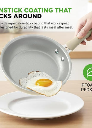 NutriChef 20-Piece Non-Stick Bakeware and Cookware Set - Utensils Including Pots and Baking Pans Made with Durable Aluminum, Tempered Glass Lids, Heat-Resistant Utensils, Easy-Clean Design (White)