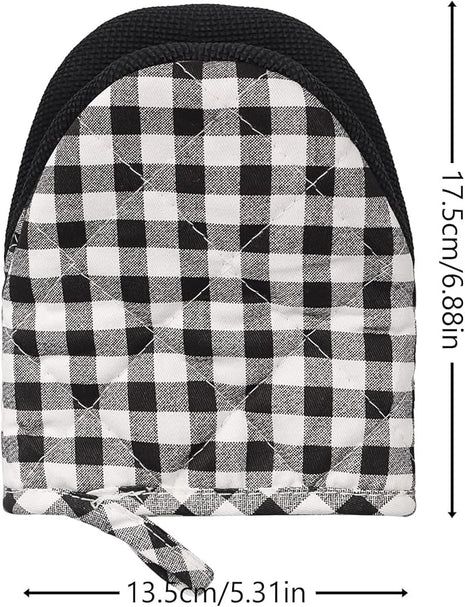 1 Pair Short Oven Mitts, Heat Resistant Silicone Kitchen Mini Oven Mitts for 500 Degrees, Non-Slip Grip Surfaces and Hanging Loop Gloves, Baking Grilling Barbecue Microwave Machine Washable