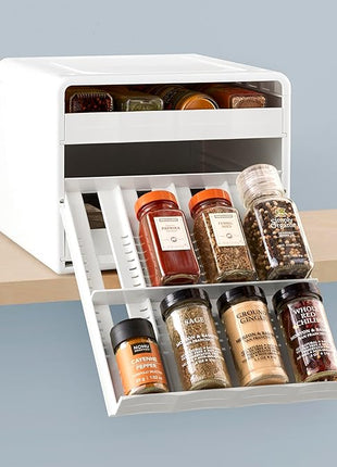 YouCopia SpiceStack Adjustable Spice Rack Organizer, Pull-Down 24-Bottle Seasonings and Spices Holder for Kitchen Cabinet and Pantry Organization with 104 Included Labels