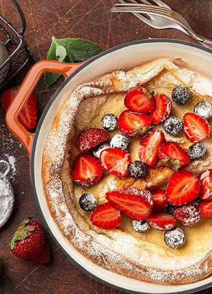 Miereirl 6.5 Quart Enameled Dutch Oven Pot with Lid, Cast Iron Dutch Oven with Dual Handles for Bread Baking, Cooking, Non-stick Enamel Coated Cookware (Orange)