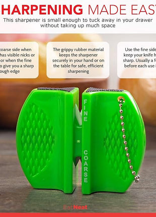 EatNeat 12-Piece Knife Set – Chef, Bread, Carving, Utility & Paring Knives with Sheaths, Sharpener & Cutting Board – Non-Stick Stainless Steel, Ergonomic, Dishwasher Safe – Ideal for Home, RV & Gift