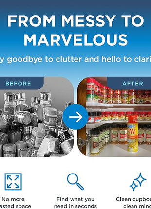 Spicy Shelf Deluxe - Expandable 2 Tiered Spice Rack Organizer for Cabinet & Pantry - Kitchen Seasoning Organizer - Cabinet Spice Racks for Inside Cabinets