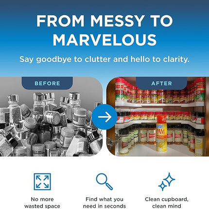 Spicy Shelf Deluxe - Expandable 2 Tiered Spice Rack Organizer for Cabinet & Pantry - Kitchen Seasoning Organizer - Cabinet Spice Racks for Inside Cabinets