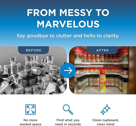 Spicy Shelf Deluxe - Expandable 2 Tiered Spice Rack Organizer for Cabinet & Pantry - Kitchen Seasoning Organizer - Cabinet Spice Racks for Inside Cabinets