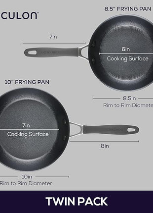 Circulon A1 Series with ScratchDefense Technology Nonstick Induction Frying Pans/Skillet Set, 8.5 Inch and 10 Inch - Graphite, Skillet Set (8.5" & 10")