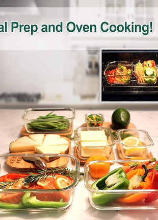 Urban Green Glass Food Storage Containers, XXLarge Size, 76oz/2260ml, 2 Pack - Bamboo Lids, Microwave & Freezer Safe, Meal Prep & Pantry Organization