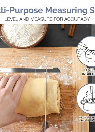 22-Piece Stainless Steel Measuring Cups and Spoons Set, Tad Dash Pinch Smidgen Drop Mini Measuring Spoons, Measuring Stick Leveler, Measurement Conversion Chart Fridge Magnet, (Farmhouse)