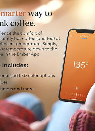 Ember Temperature Control Smart Mug 2, 14 Oz, App-Controlled Heated Coffee Mug with 80 Min Battery Life and Improved Design, Black