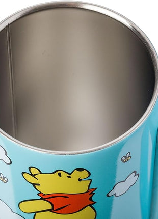 Silver Buffalo Disney Winnie the Pooh Hunny Double Wall Stainless Steel Travel Mug With Handle, 15 Ounces