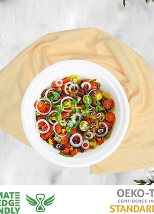 Urban Villa Kitchen Towels Solid Light Yellow Towels Set of 6 20" X30” 100% Cotton Highly Absorbent Quick Drying Dish Cloths & Dish Towels Thanksgiving Fall Tea Towels with Hanging Loop Towels