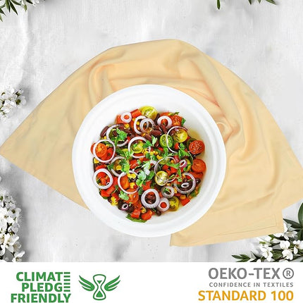 Urban Villa Kitchen Towels Solid Light Yellow Towels Set of 6 20" X30” 100% Cotton Highly Absorbent Quick Drying Dish Cloths & Dish Towels Thanksgiving Fall Tea Towels with Hanging Loop Towels