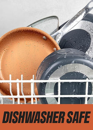 Gotham Steel Non Stick Frying Pan, 12.5” Ceramic Frying Pan Nonstick, Long Lasting Nonstick Cooking Pan with Helper Handle / Stay Cool Handle, Ultra-Durable, Dishwasher / Oven Safe, 100% Non Toxic